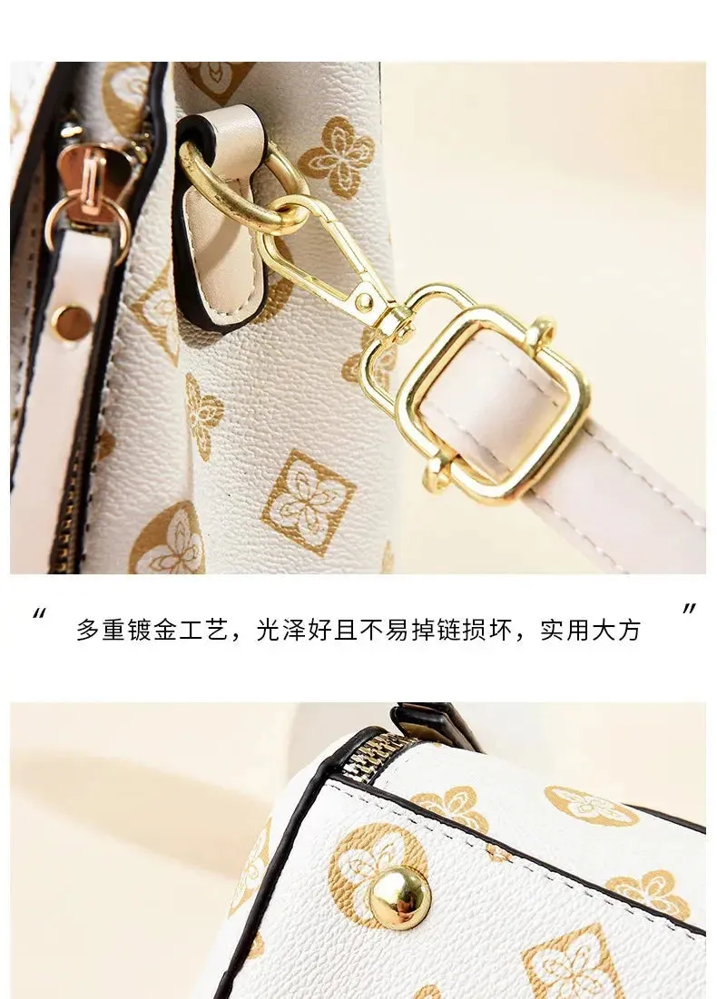 luxury design 2024 New Texture Printed Live Streaming Style, Stylish And Cute, Simple Small Square Bag, One Shoulder Crossbody luxury design