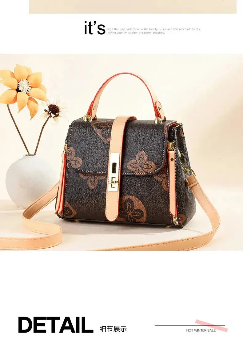 luxury design 2024 New Texture Printed Live Streaming Style, Stylish And Cute, Simple Small Square Bag, One Shoulder Crossbody luxury design