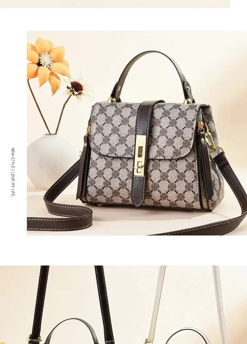luxury design 2024 New Texture Printed Live Streaming Style, Stylish And Cute, Simple Small Square Bag, One Shoulder Crossbody luxury design