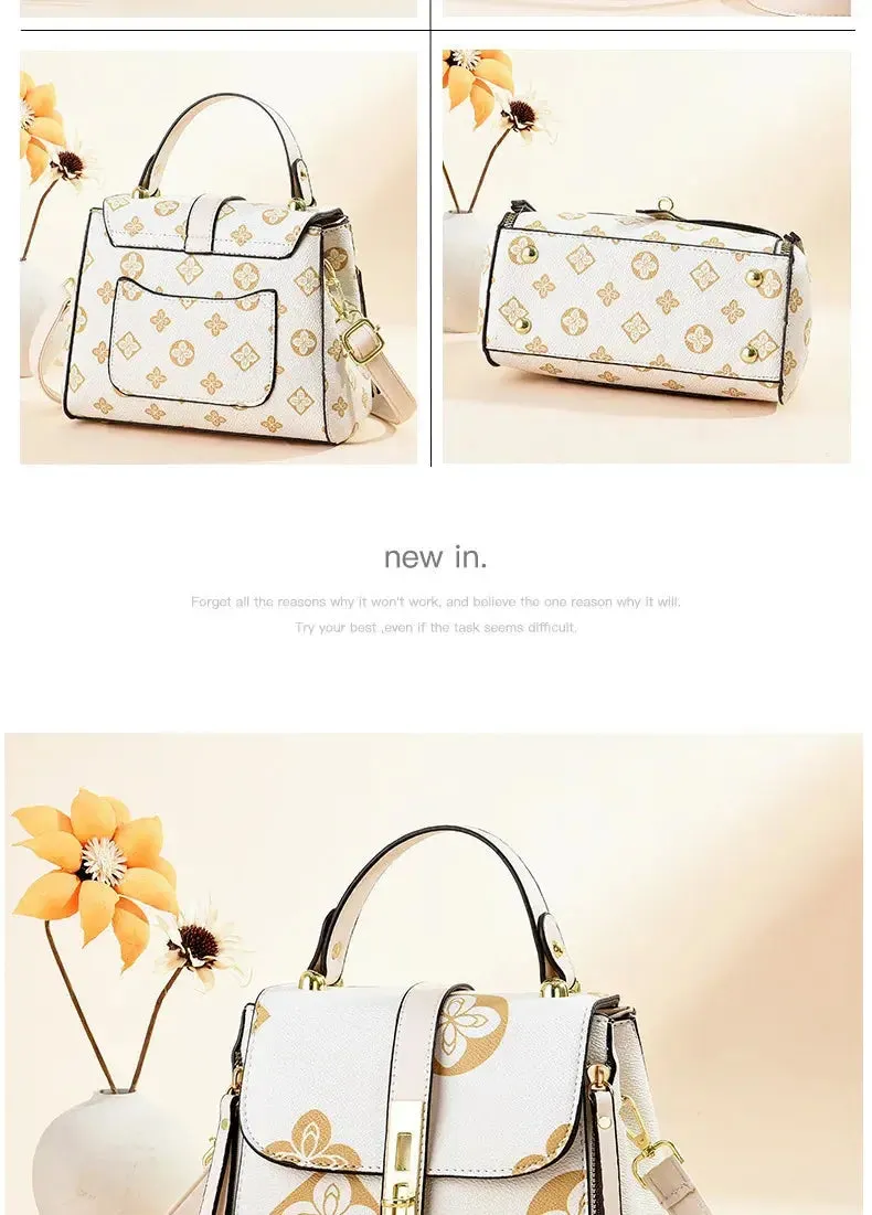 luxury design 2024 New Texture Printed Live Streaming Style, Stylish And Cute, Simple Small Square Bag, One Shoulder Crossbody luxury design