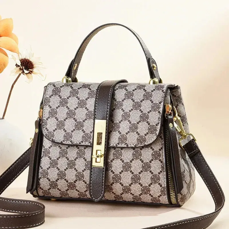 luxury design 2024 New Texture Printed Live Streaming Style, Stylish And Cute, Simple Small Square Bag, One Shoulder Crossbody luxury design
