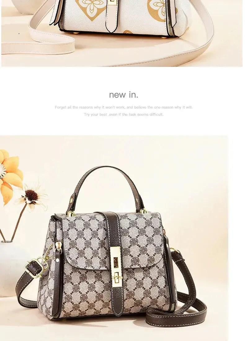 luxury design 2024 New Texture Printed Live Streaming Style, Stylish And Cute, Simple Small Square Bag, One Shoulder Crossbody luxury design