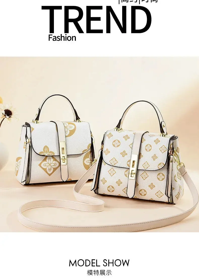luxury design 2024 New Texture Printed Live Streaming Style, Stylish And Cute, Simple Small Square Bag, One Shoulder Crossbody luxury design