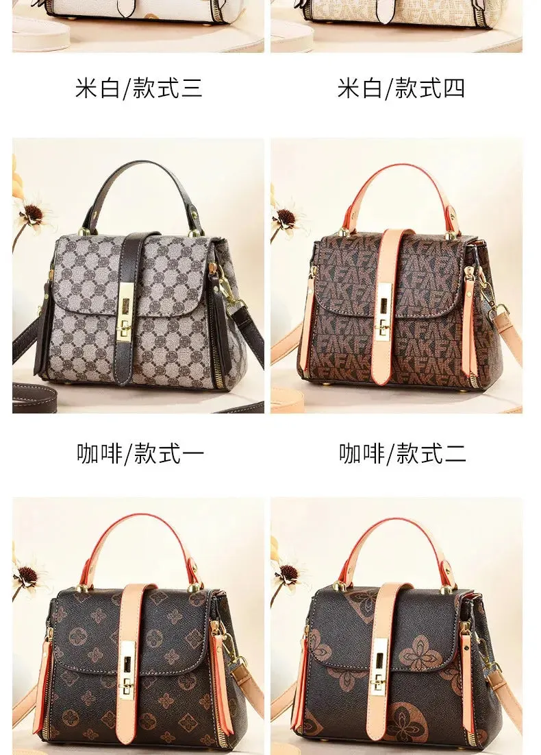 luxury design 2024 New Texture Printed Live Streaming Style, Stylish And Cute, Simple Small Square Bag, One Shoulder Crossbody luxury design