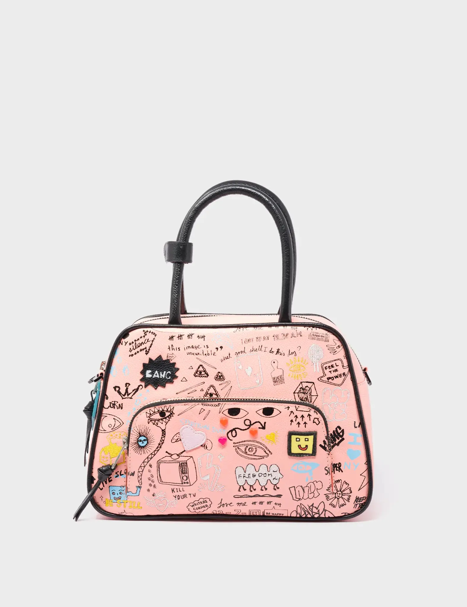Marino Medium Crossbody Rosa Leather Bag - Urban Doodles Design