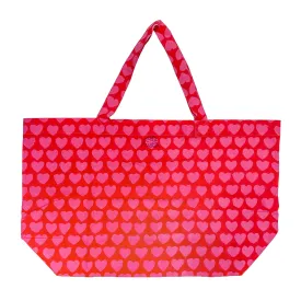 Market Bag in Red Pink Heart