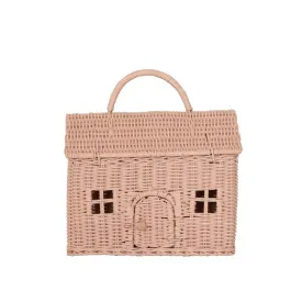 olli ella rattan casa clutch, rose