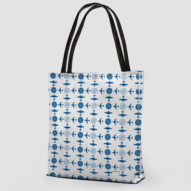 Pan Am Plane Pattern - Tote Bag
