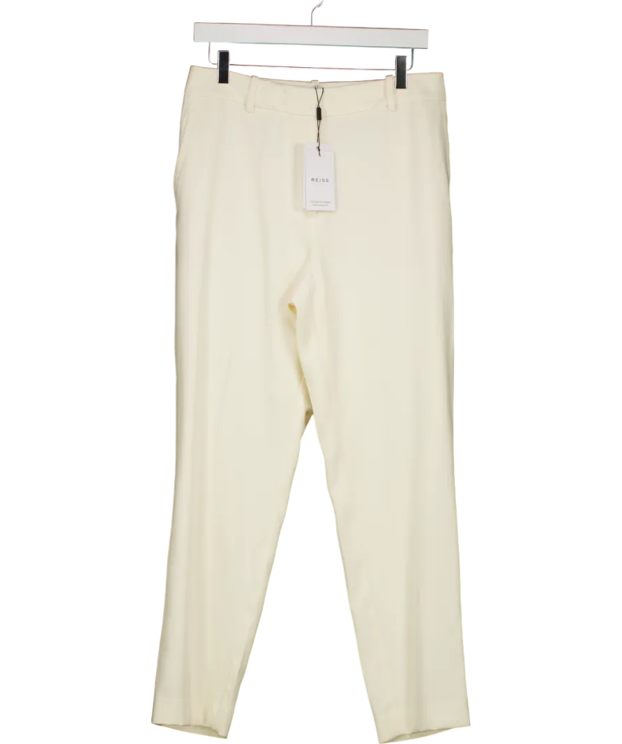 REISS Cream Ember Slim Leg Trousers UK 12