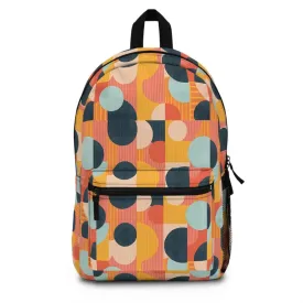 Roomy Backpack with Pastel Geometric Pattern
