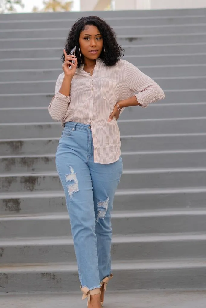 Sophia Striped Button Up