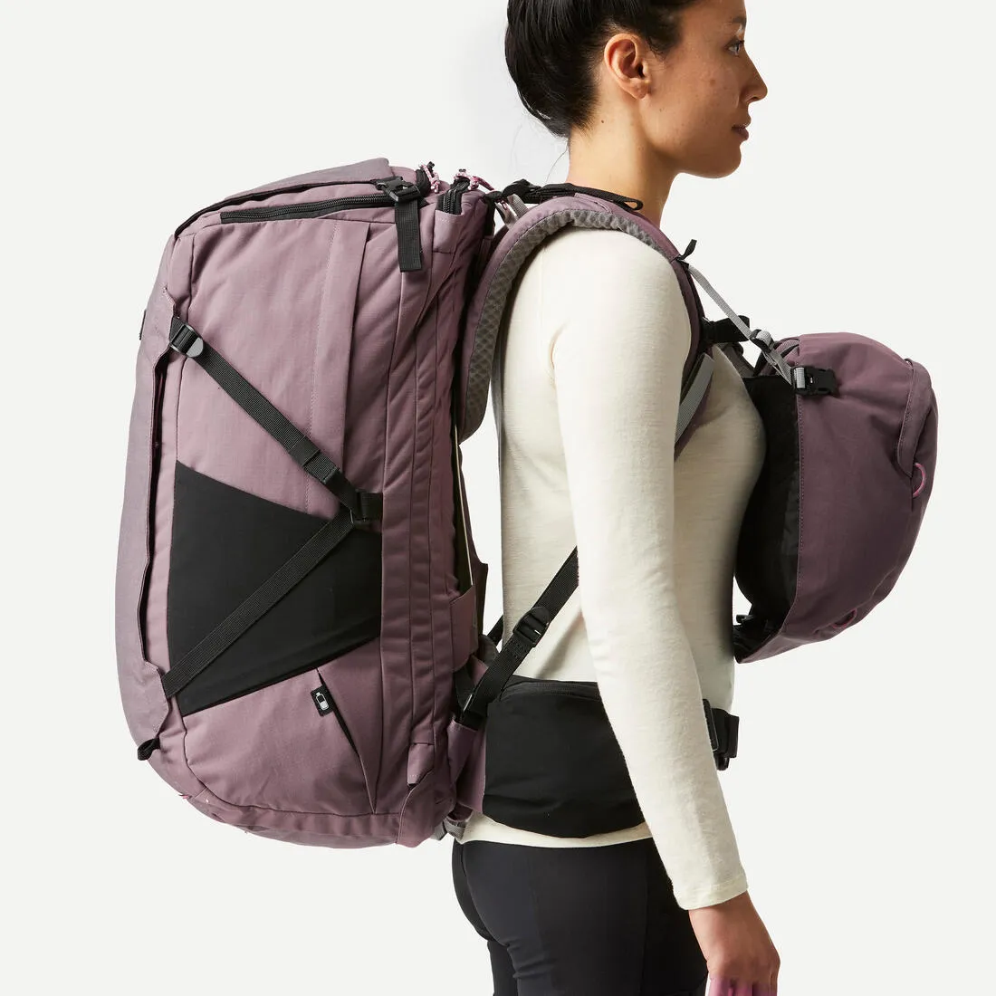 Women’s Travel Trekking Backpack with Suitcase Opening Travel 900 60 6 L