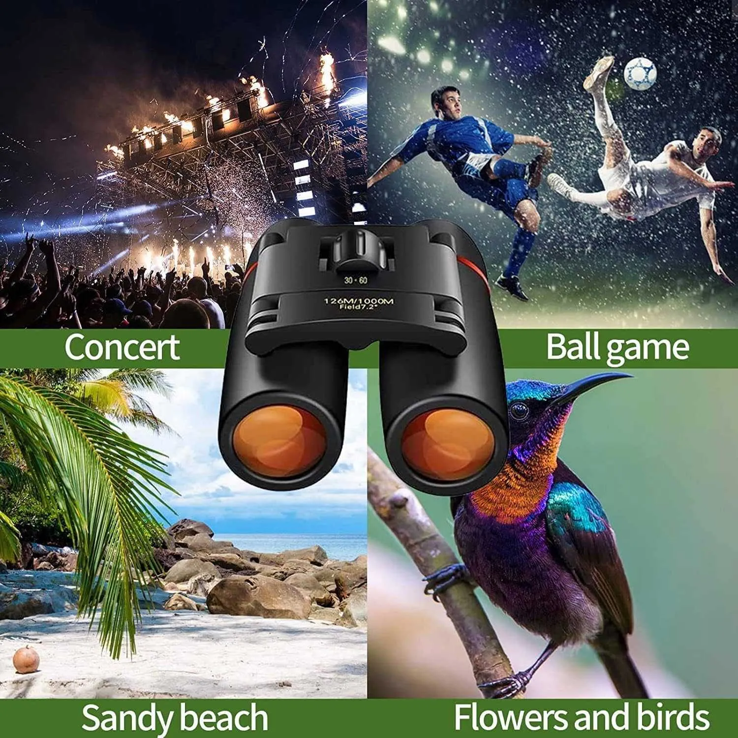 ZIYOUHU 30x60 Binoculars Small Compact Light Binoculars