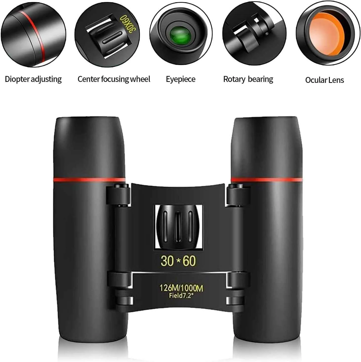 ZIYOUHU 30x60 Binoculars Small Compact Light Binoculars