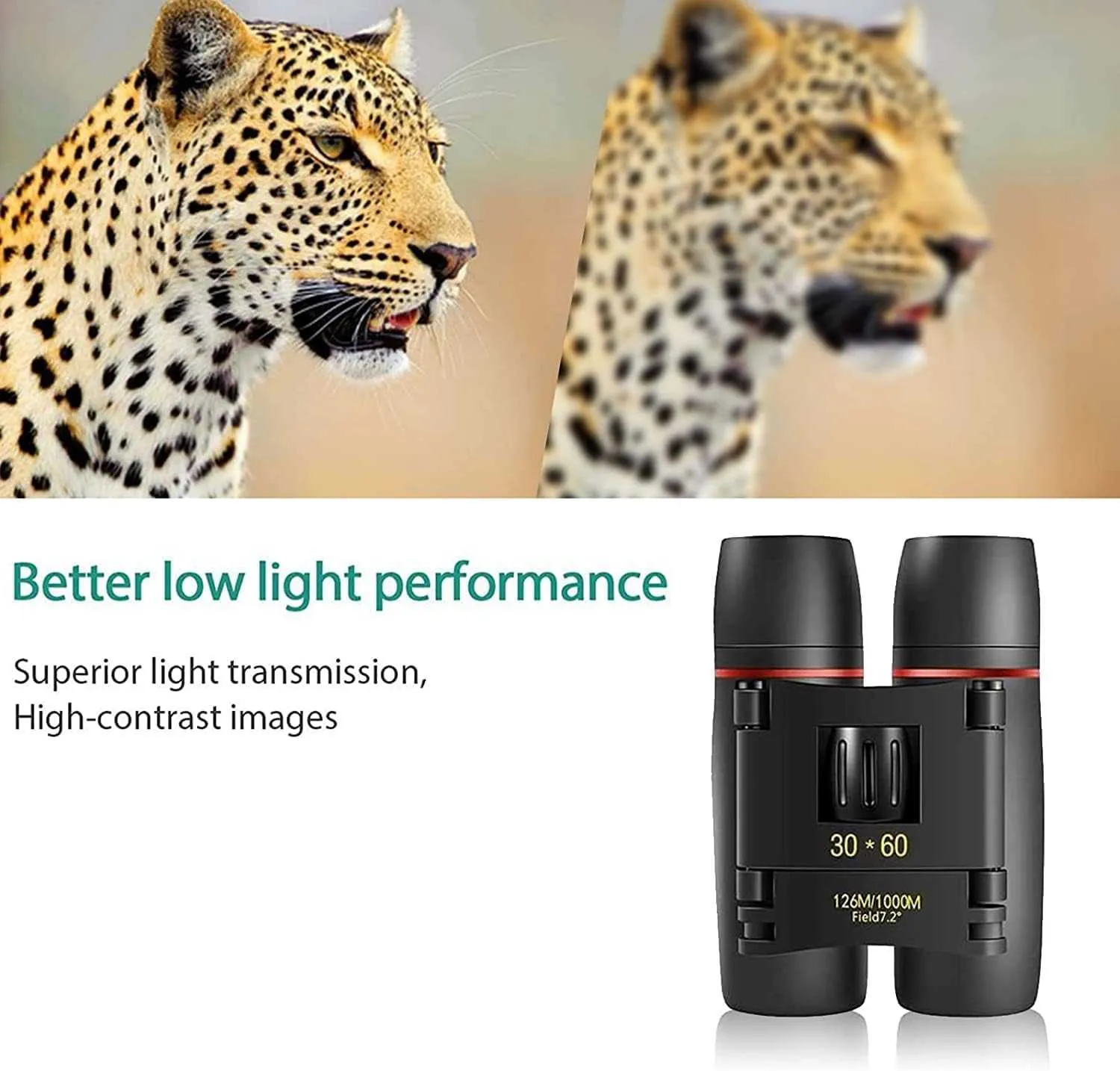 ZIYOUHU 30x60 Binoculars Small Compact Light Binoculars