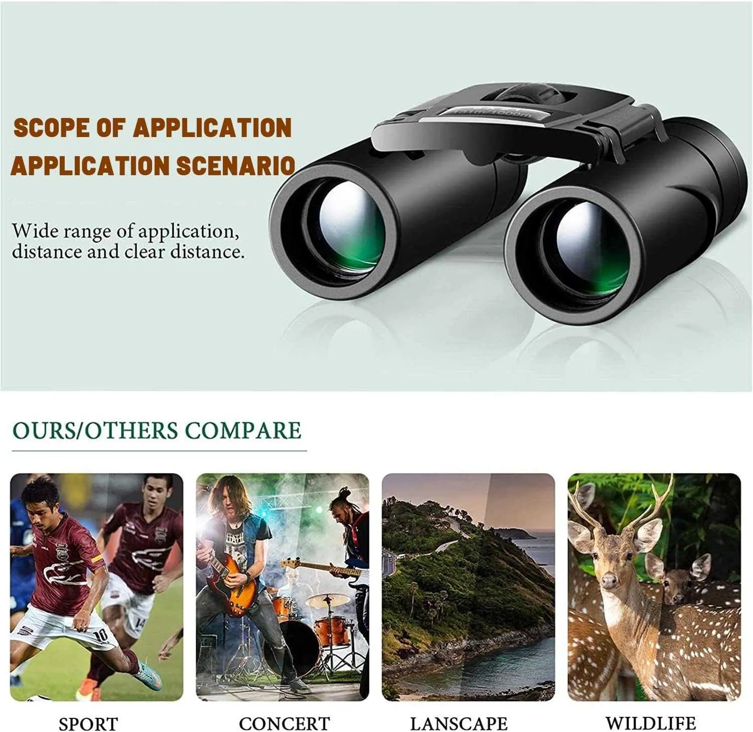 ZIYOUHU 30x60 Binoculars Small Compact Light Binoculars