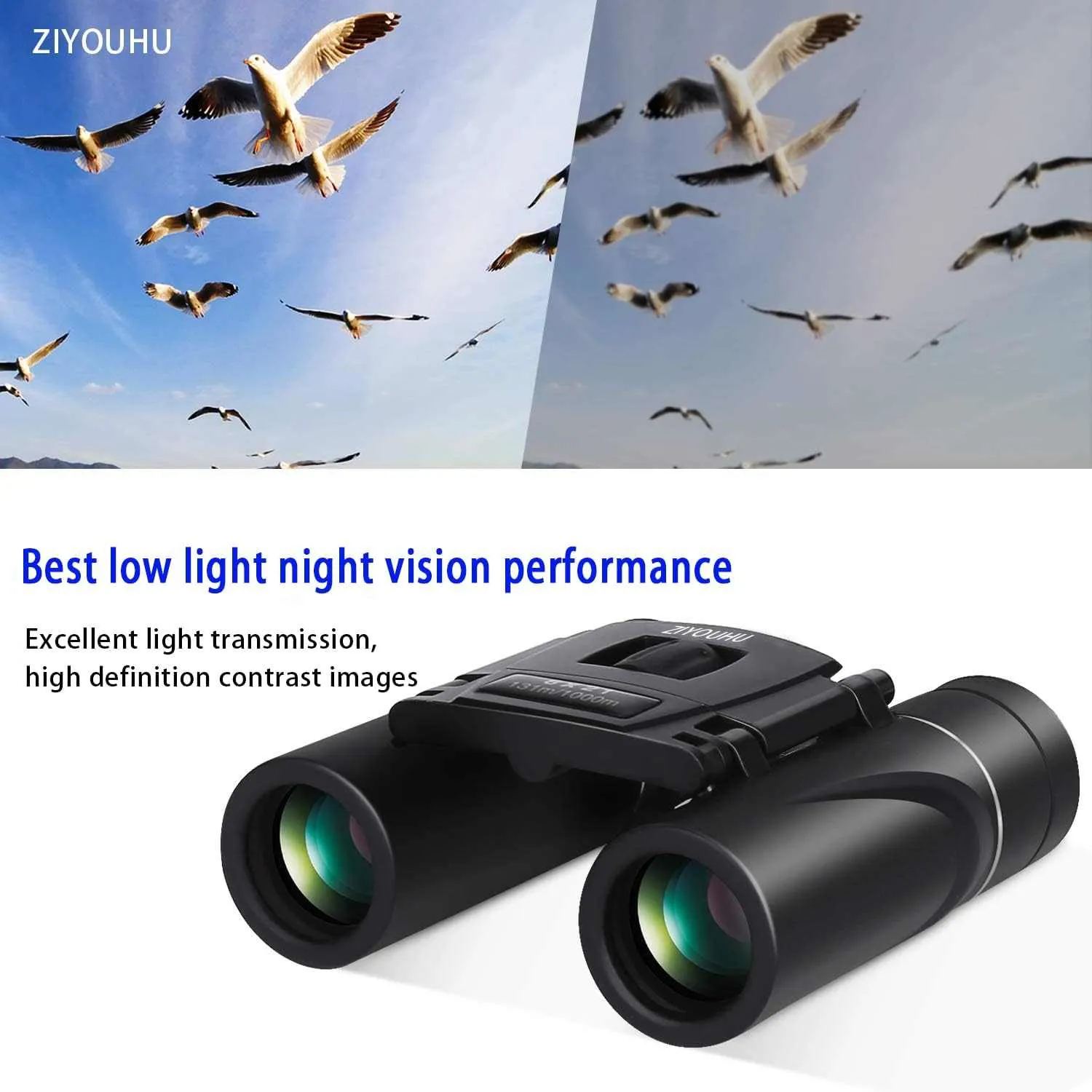 ZIYOUHU 30x60 Binoculars Small Compact Light Binoculars